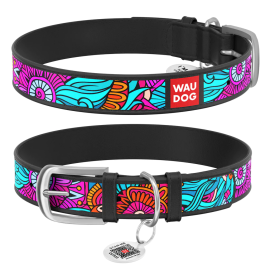 WAUDOG Design, Zgarda Piele Caini, cu Smart ID Tag, Model Summer, Marime XL 46-60cm