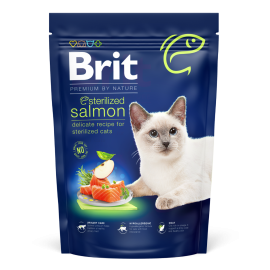 BRIT PREMIUM By Nature Cat Adult Sterelized, Somon, Hrana Uscata Pisica Sterilizata, Protectia Aparatului Urinar | Piele Sanatoasa | Blana Stralucitoare, 800g