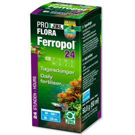 JBLPRO FLORA Ferropol 24, Fertilizant Lichid cu Administrare Zilnica, Pentru Plante Luxuriante in Acvarii de Apa Dulce 10ml pentru 10000L
