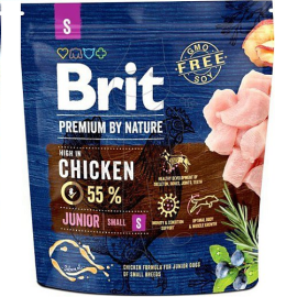 BRIT PREMIUM By Nature Junior Small S, cu Pui, Hrana Uscata Caine Junior Talie Mica, 1kg