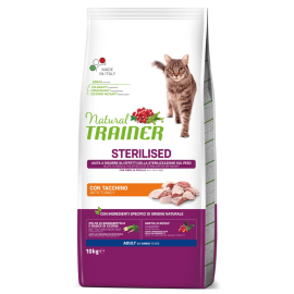 NATURAL TRAINER Cat Sterilised, cu Curcan, Hrana Uscata Pentru Pisici Sterilizate, 10kg