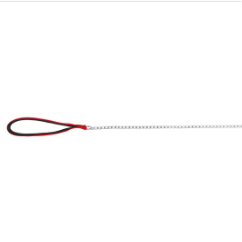 Lesa Pentru Caini, din Lant Metalic si Maner Textil Captusit, 1.10m / 2mm