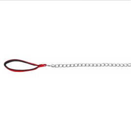 Lesa Pentru Caini, din Lant Metalic si Maner Textil Captusit, 1.0m / 4mm