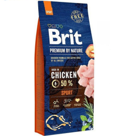 BRIT PREMIUM By Nature Sport Adult, cu Pui, Hrana Uscata Caine Activ, 15kg