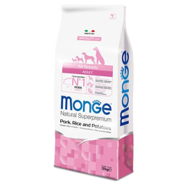 MONGE NATURAL Adult All Breeds, Porc, Hrana Uscata Monoproteica Caine, 12kg