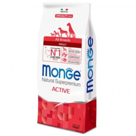 MONGE NATURAL Active All Breeds, Pui, Hrana Uscata Caine cu Activitate Fizica Intensa, 12kg