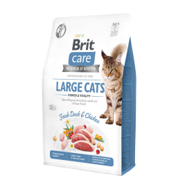 BRIT CARE Grain Free Large Cats Power & Vitality, Rata si Pui, Hrana Uscata Hipoalergenica, Fara Cereale, Pisica Talie Mare, 2kg