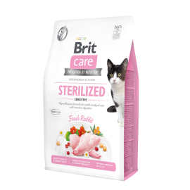 BRIT CARE Grain Free Cat Sterelized Sensitive, Iepure, Hrana Uscata Hipoalergenica, Fara Cereale, Pisica Sterilizata, Digestie Sensibila, 2kg