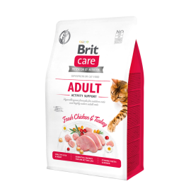 BRIT CARE Grain Free Cat Adult Activity Support, Pui si Curcan, Hrana Uscata Hipoalergenica, Fara Cereale, Pisica Outdoor | Activitate Fizica Intensa, 400g