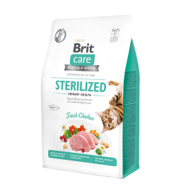BRIT CARE Grain Free Cat Sterelized Urinary Health, Pui, Hrana Uscata Hipoalergenica, Fara Cereale, Pisica Sterilizata, Protectia Aparatului Urinar, 400g