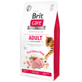 BRIT CARE Grain Free Cat Adult Activity Support, Pui si Curcan, Hrana Uscata Hipoalergenica, Fara Cereale, Pisica Outdoor | Activitate Fizica Intensa, 7kg