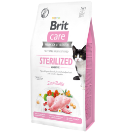 BRIT CARE Grain Free Cat Sterelized Sensitive, Iepure, Hrana Uscata Hipoalergenica, Fara Cereale, Pisica Sterilizata, Digestie Sensibila, 7kg