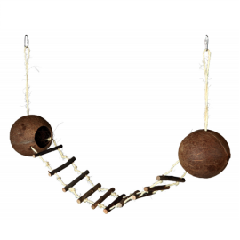 Set 2 Casute din Cocos cu Scarita Pentru Hamsteri si Alte Rozatoare Mici