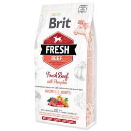BRIT FRESH Beef Natural Holistic, Puppy Large, Vita si Dovleac, Hrana Uscata Caine Junior, Dezvoltare Sanatoasa 2.5kg