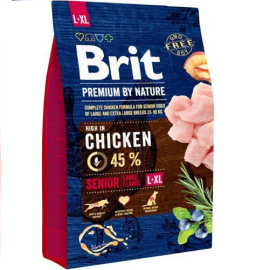 BRIT PREMIUM By Nature Senior Large / XLarge, cu Pui, Hrana Uscata Caine Talie Mare / Foarte Mare, 3Kg