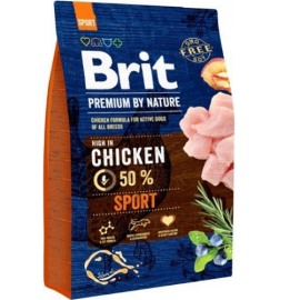 BRIT PREMIUM By Nature Sport Adult, cu Pui, Hrana Uscata Caine Activ, 3kg