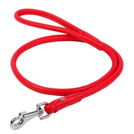 WAUDOG Glamour Lesa Piele Rotunjita Pentru Caini, Rosie, 1.83m | 10mm