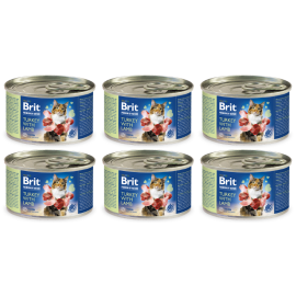 BRIT PREMIUM By Nature Adult, Curcan si Miel, Bax Conserve Hrana Umeda Fara Cereale, Pisici (pate cremos), 6x200g