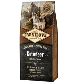 CARNILOVE Grain Free Adult, cu Ren, Hrana Uscata Fara Cereale Caine, 12Kg