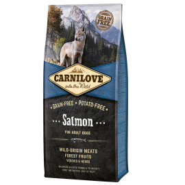 CARNILOVE Grain Free Adult, Somon, Hrana Uscata Fara Cereale Caine, Piele Sanatoasa | Blana Stralucitoare 4Kg