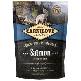 CARNILOVE Grain Free Adult, Somon, Hrana Uscata Fara Cereale Caine, Piele Sanatoasa | Blana Stralucitoare 1.5Kg