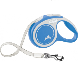 FLEXI New Comfort L, Lesa Retractabila cu Banda, Caini Maxim 50kg, 8m - albastru