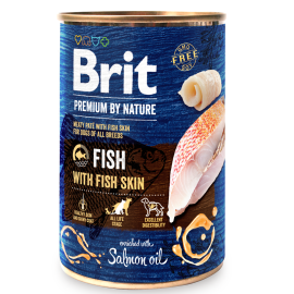 BRIT PREMIUM By Nature, Peste si Piele de Peste, Conserva Hrana Umeda Caine (pate) 400g