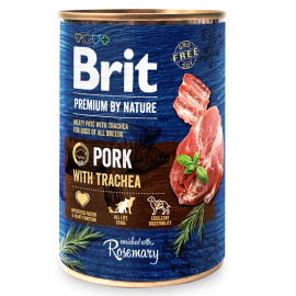 BRIT PREMIUM By Nature, Porc si Trahee, Conserva Hrana Umeda Caine (pate) 400g