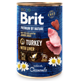 BRIT PREMIUM By Nature Junior, Curcan si Ficat, Conserva Hrana Umeda Caine Junior (pate) 400g