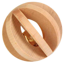 Sfera  Lemn cu Clopotel Pentru Rozatoare, 6cm