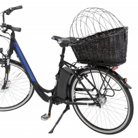 Cos Transport Caini sau Pisici pe Potbagaj Bicicleta, Negru, 35x49x55cm