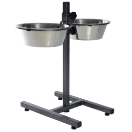 Set 2 Castroane Inox pe Suport Reglabil, Pentru Caini, 2.8L