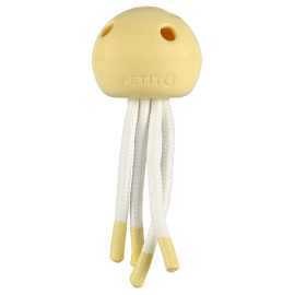 PETIT MILO Jucarie Dental Pentru Caini Juniori | Adulti Talie Mica, Cauciuc Natural, Galben, 18x7cm