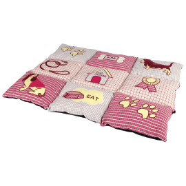 TRIXIE Saltea Matlasata Caini si Pisici PATCHWORK, Rosie, 80x55cm