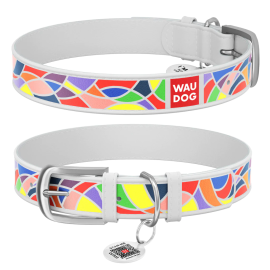 WAUDOG Design, Zgarda Piele Caini, cu Smart ID Tag, Model Vintage, Marime XL 46-60cm