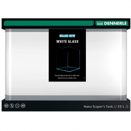 Acvariu DENNERLE Nano Scapers White Glass 55L | 45x36x34cm | Sticla Ultratransparenta | Reproducerea Fidela a Culorii Pestilor si Plantelor
