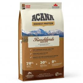 ACANA Highest Protein Ranchlands, cu Vita Angus, Hrana Uscata Fara Cereale Caine Adult, 11.4kg