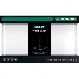 Acvariu DENNERLE Nano Scapers White Glass 35L | 40x32x28cm | Sticla Ultratransparenta | Reproducerea Fidela a Culorii Pestilor si Plantelor
