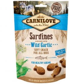 CARNILOVE Soft Snack, Sardine si usturoi Salbatic, Recompense Moi Fara Cereale, Caini Seniori, 200g