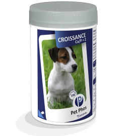 PET PHOS Croissance Ca/P=2, Supliment Vitamino-Mineral Caini Talie Mica | Medie, 100 Tablete