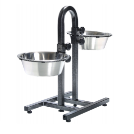 Stativ cu 2 Castroane Inox Hrana si Apa Pentru Caini, 2x2.8L