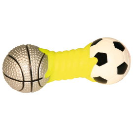CHADOG Jucarie Pentru Caini, Gantera Galbena din Latex, cu Sunet, 14.5cm