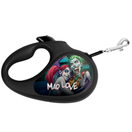 WAUDOG R-Leash Mad Love, Lesa Retractabila cu Banda, Pentru Caini Maxim 25kg, 5m