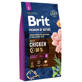 BRIT PREMIUM By Nature Adult Small S, cu Pui, Hrana Uscata Caine Talie Mica, 8kg
