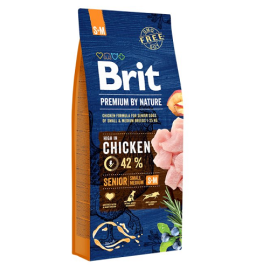 BRIT PREMIUM By Nature Senior Small / Medium, cu Pui, Hrana Uscata Caine Talie Mica / Medie, 15Kg
