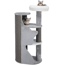 ABELE Ansamblu Pentru Pisici, cu Perete de Catarat, Sisal, Platforme si Culcus, 56x38cm | Inaltime 120cm