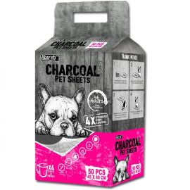 ABSORB PLUS CHARCOAL Covorase Absorbante Antibacteriene Pentru Caini, cu Carbune Activ, Capacitate Mare de Absortie, Medium 60x45cm, 50Buc