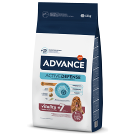 ADVANCE Medium Senior Vitality, cu Pui, Hrana Uscata Pentru Caine Senior, 12Kg