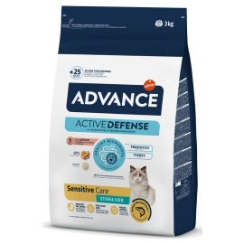 ADVANCE Sensitive Adult, cu Somon, Hrana Uscata Pisici, Digestie Optima | Piele Sanatoasa | Blana Stralucitoare, 3kg