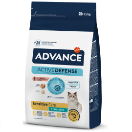 ADVANCE Sensitive Sterilized, Cu Somon, Hrana Uscata Pisici Sterilizate | Castrate, Digestie Optima 1.5Kg